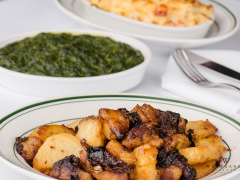 German Potatoes, Creamed Spinach, Lobster Mac & Cheese